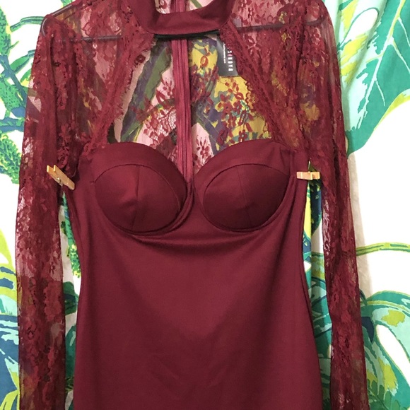 Fashion nova burgundy dress Nwt - Picture 3 of 11